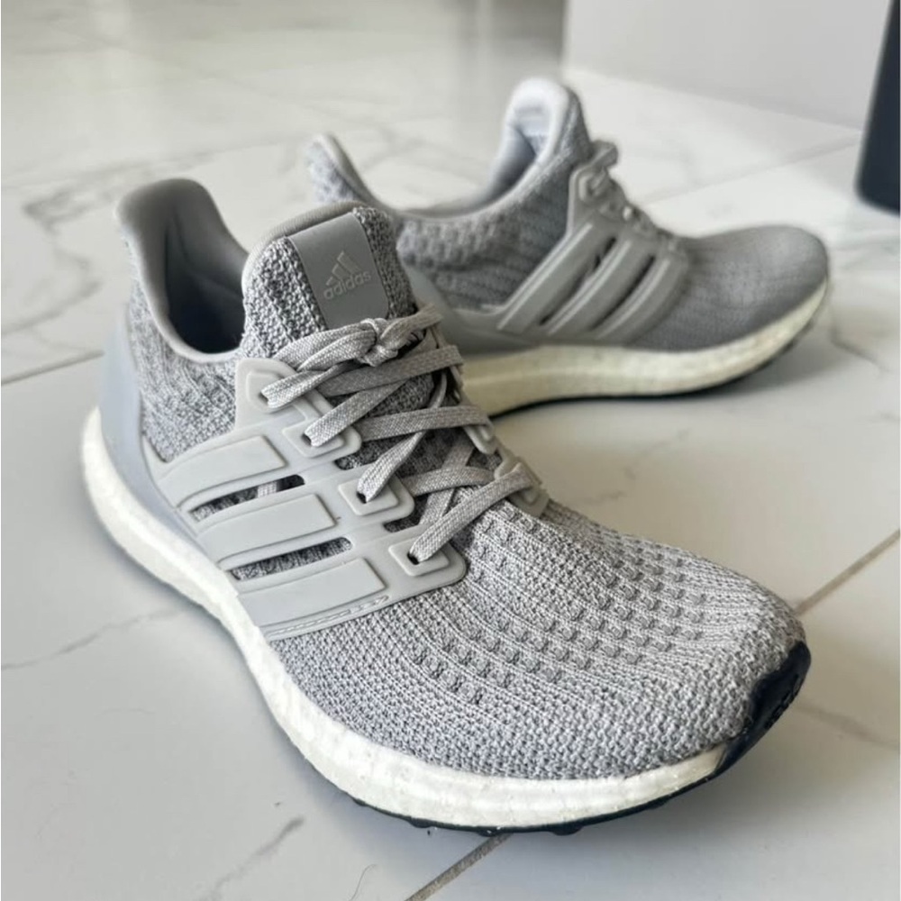 Adidas Boost Light Gray Athletic Sneakers Youth